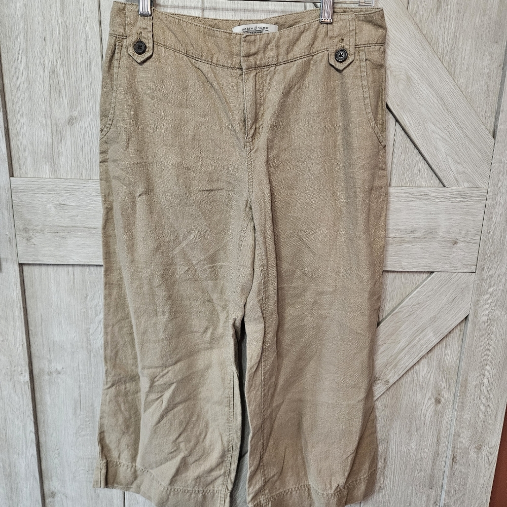 Forth & Towne Tan Cropped Wide-Leg Pants - Size 6